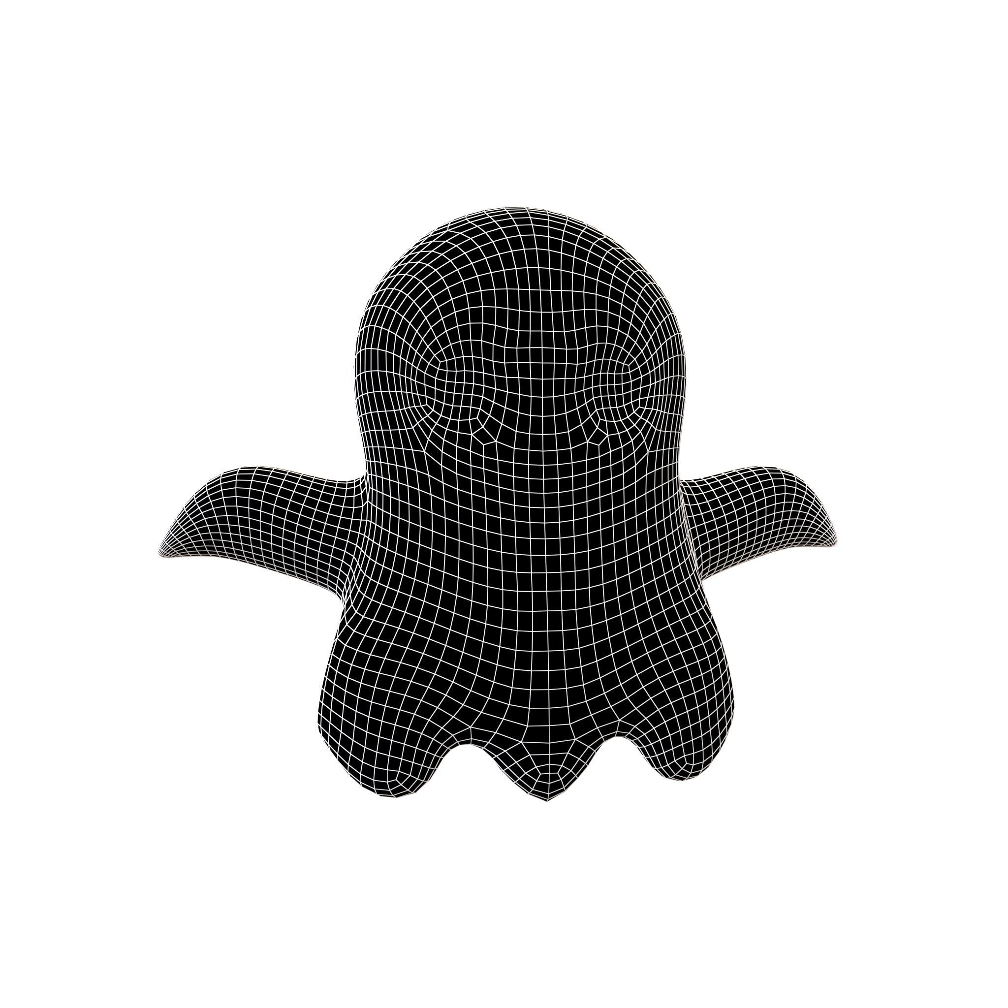 Cartoon Ghost v1 001 Low-poly 3D model_8