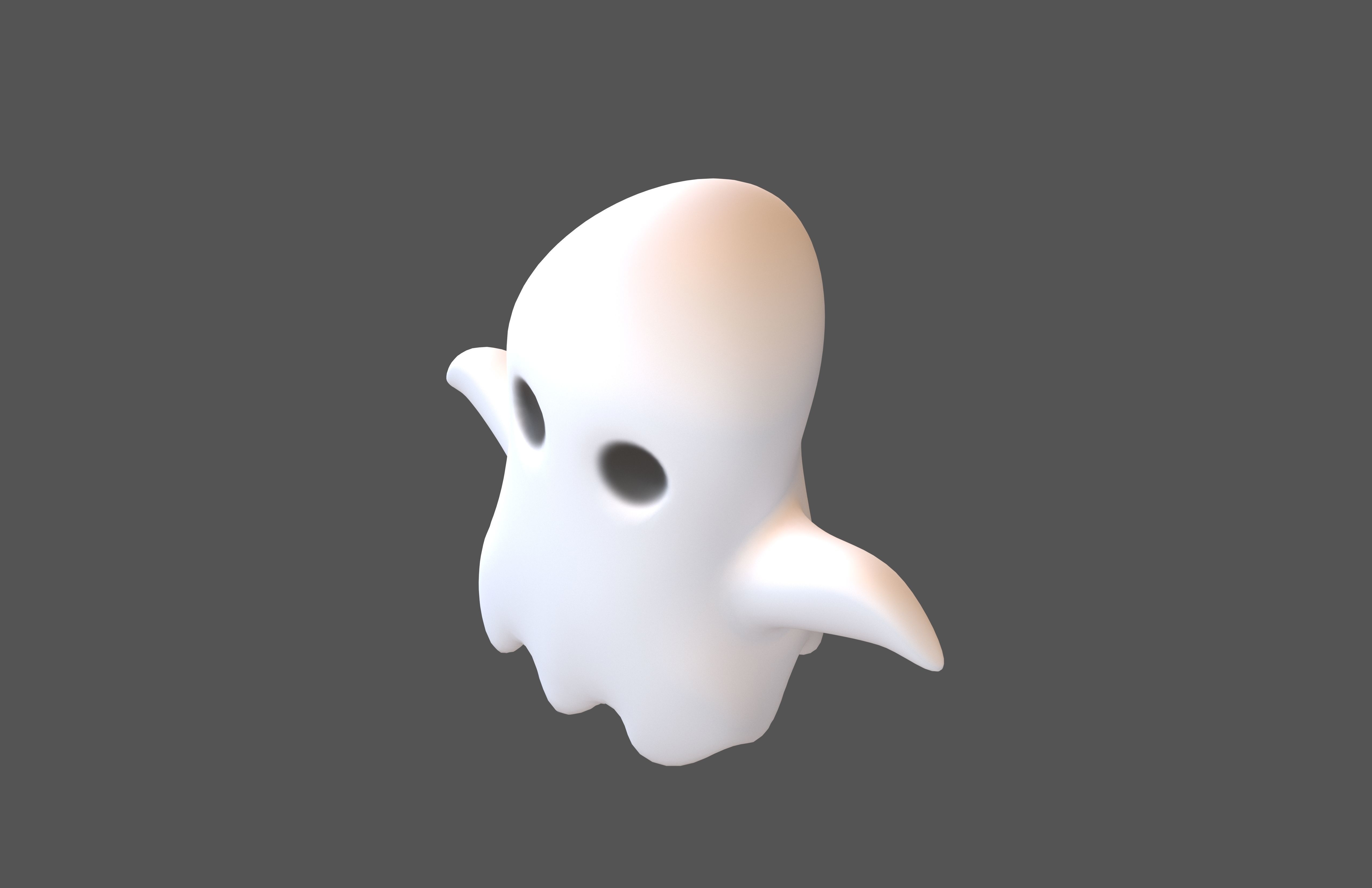 Cartoon Ghost v1 001 Low-poly 3D model_4
