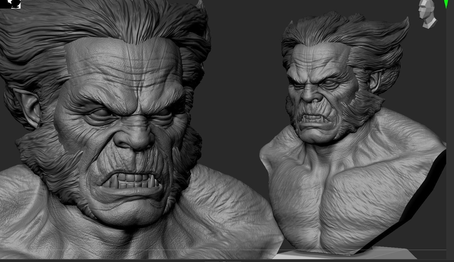 Beast Bust- XMEN 3D print model_15