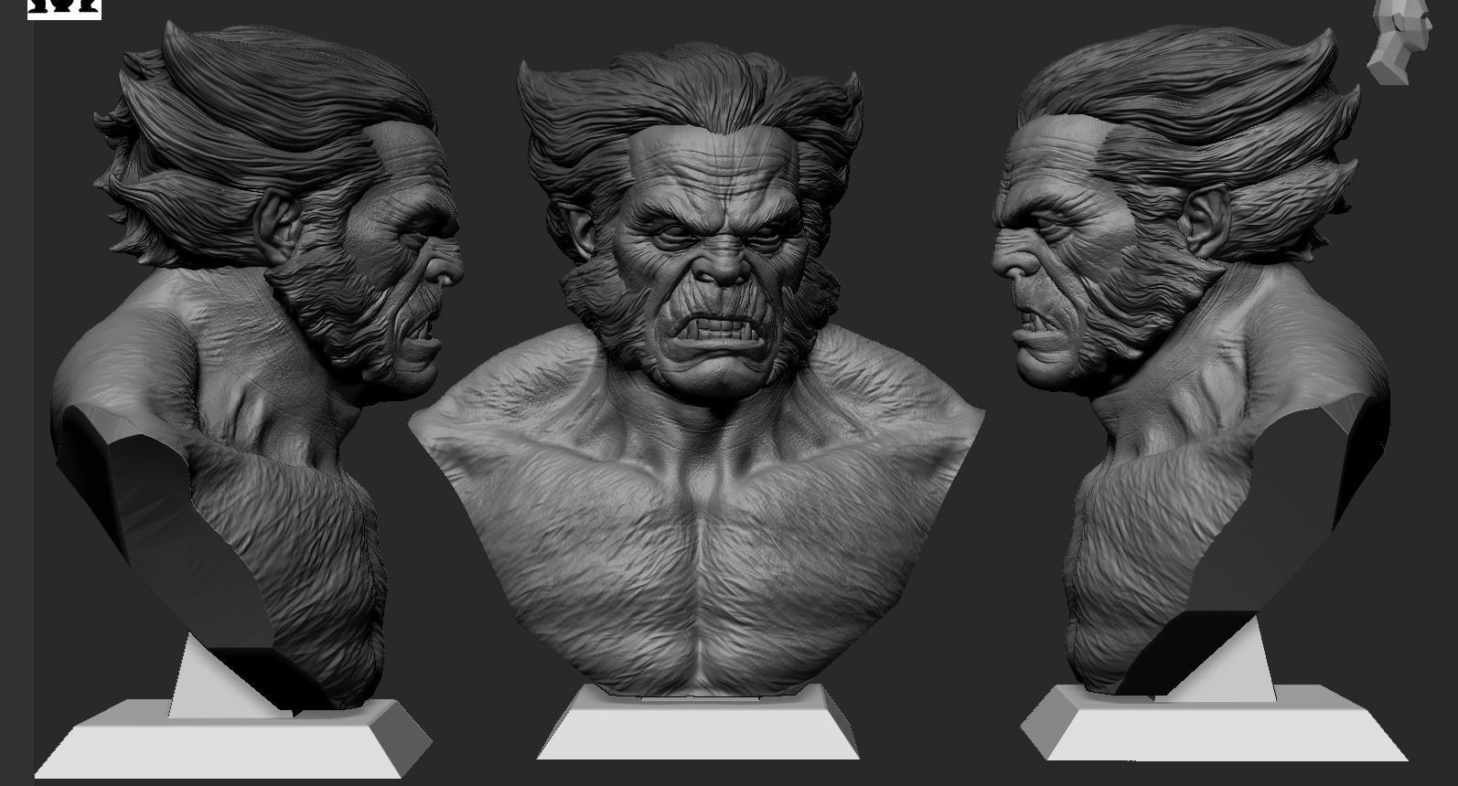 Beast Bust- XMEN 3D print model_16