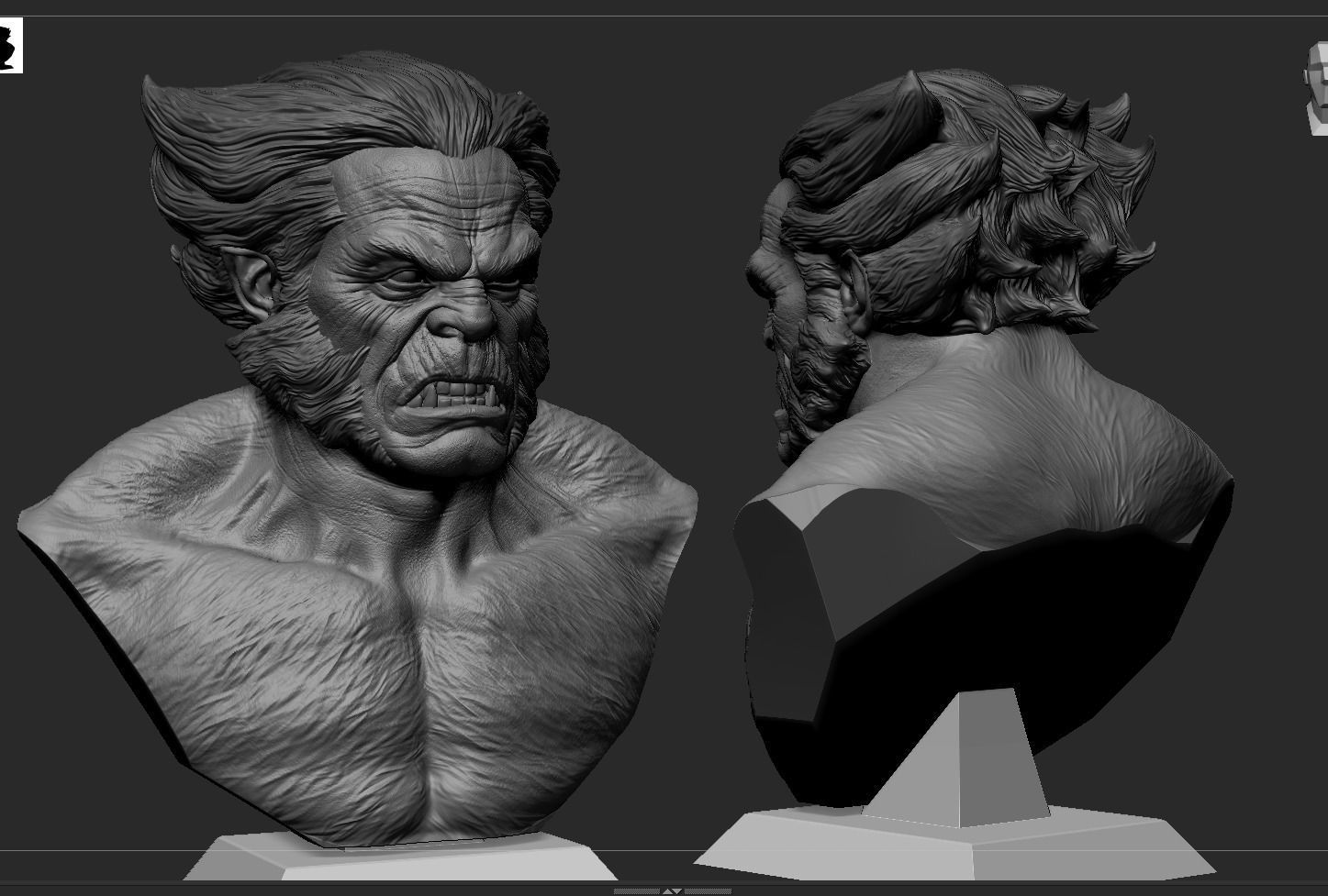 Beast Bust- XMEN 3D print model_18