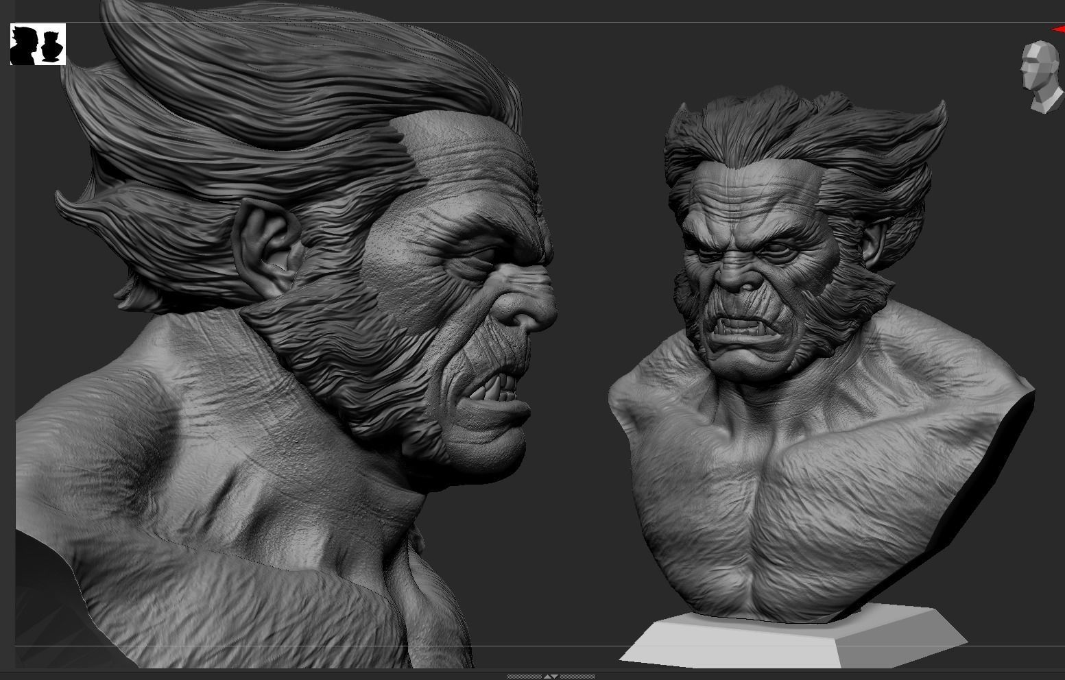 Beast Bust- XMEN 3D print model_17