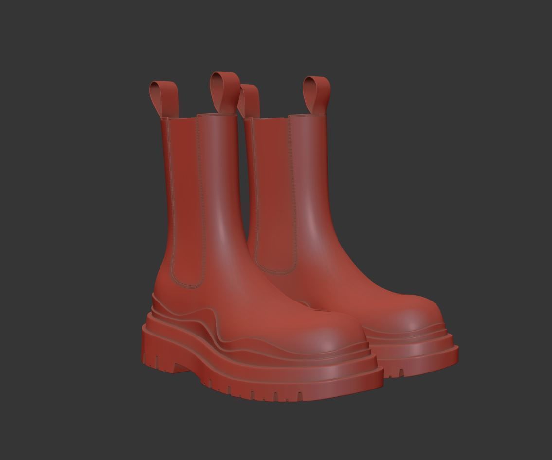 BOTTEGA VENETA THE TIRE BOOTS Low-poly 3D model_6