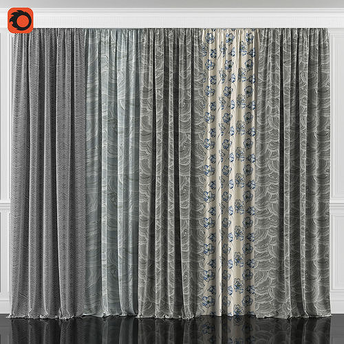Curtain Set 76C 3D model