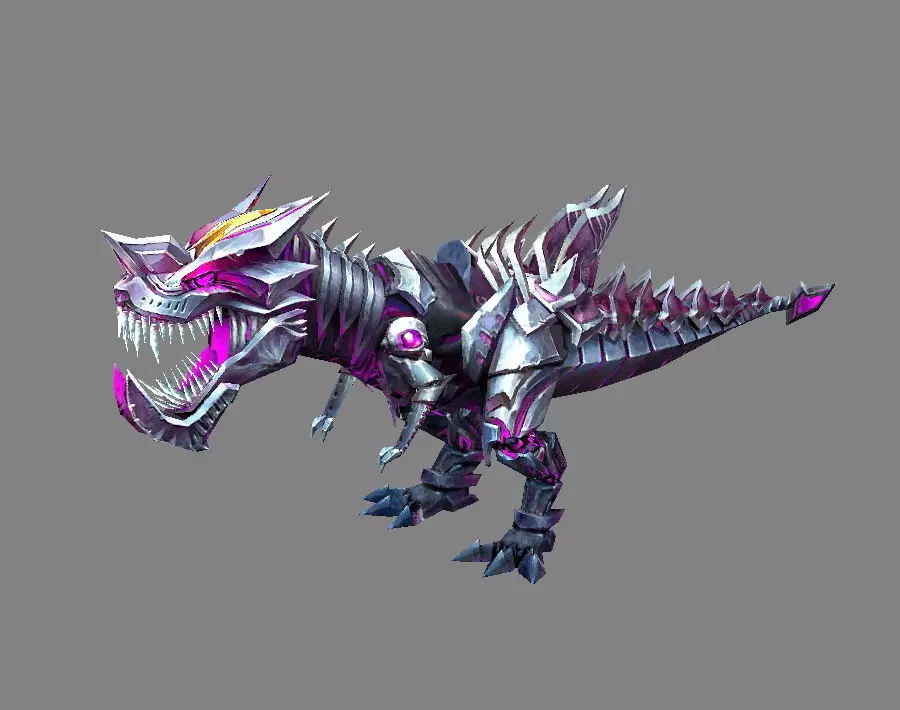 Cartoon robot tyrannosaurus Low-poly 3D model