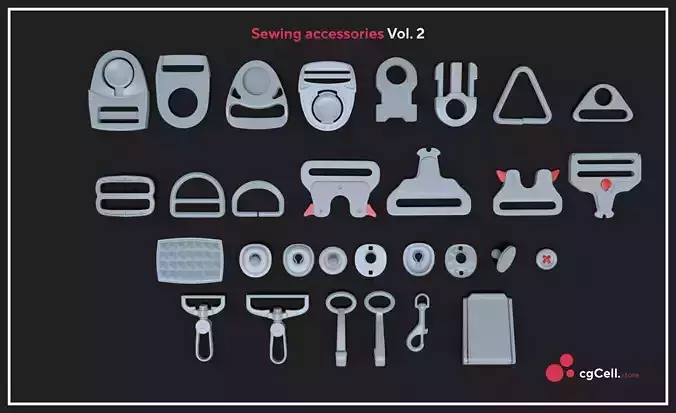 Sewing accessories Vol 02 Low-poly 3D model