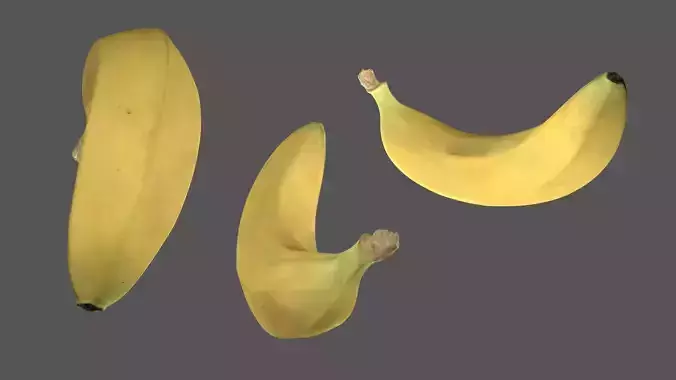 Realistic Banana 3D model with textures