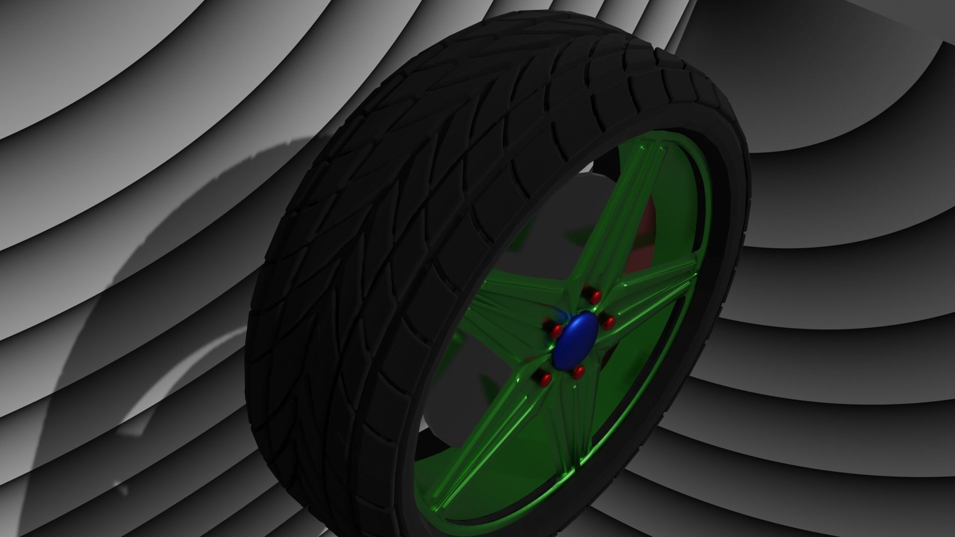 3D Car Tire Low-poly 3D model_3