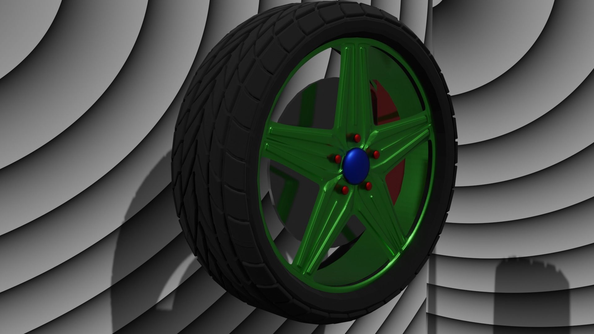 3D Car Tire Low-poly 3D model_5