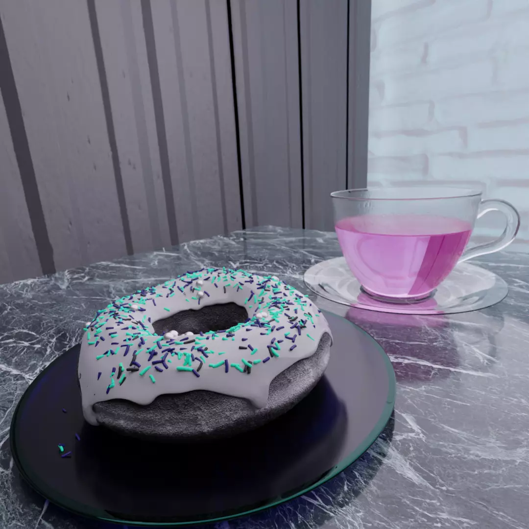 ACTIVATED CHARCOAL DONUT Free 3D model