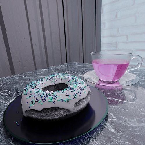 ACTIVATED CHARCOAL DONUT Free 3D model