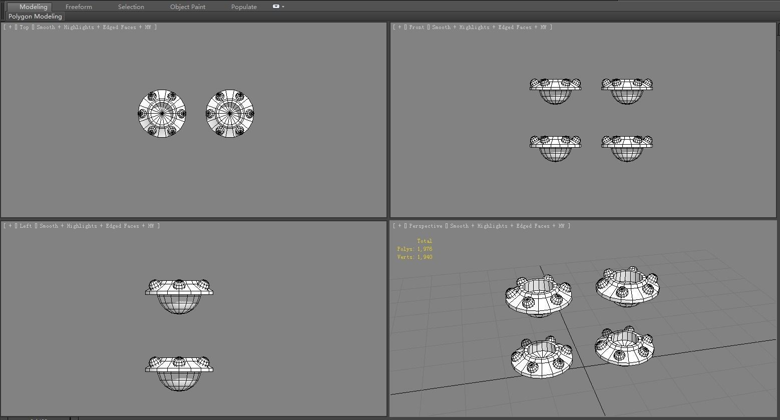 Cartoon alien spaceship - UFO Low-poly 3D model_5