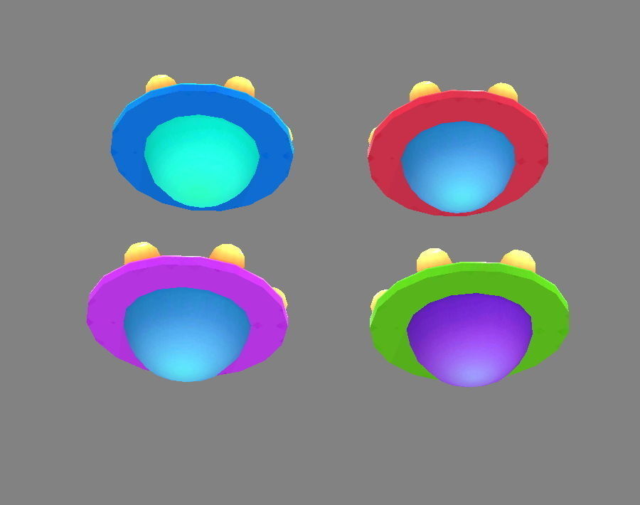 Cartoon alien spaceship - UFO Low-poly 3D model_2