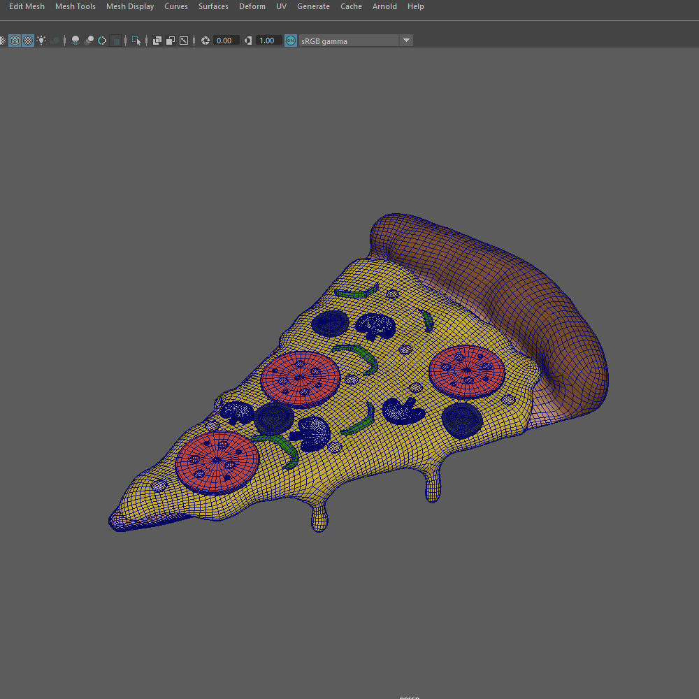Pizza slice cartoon 3D model_15