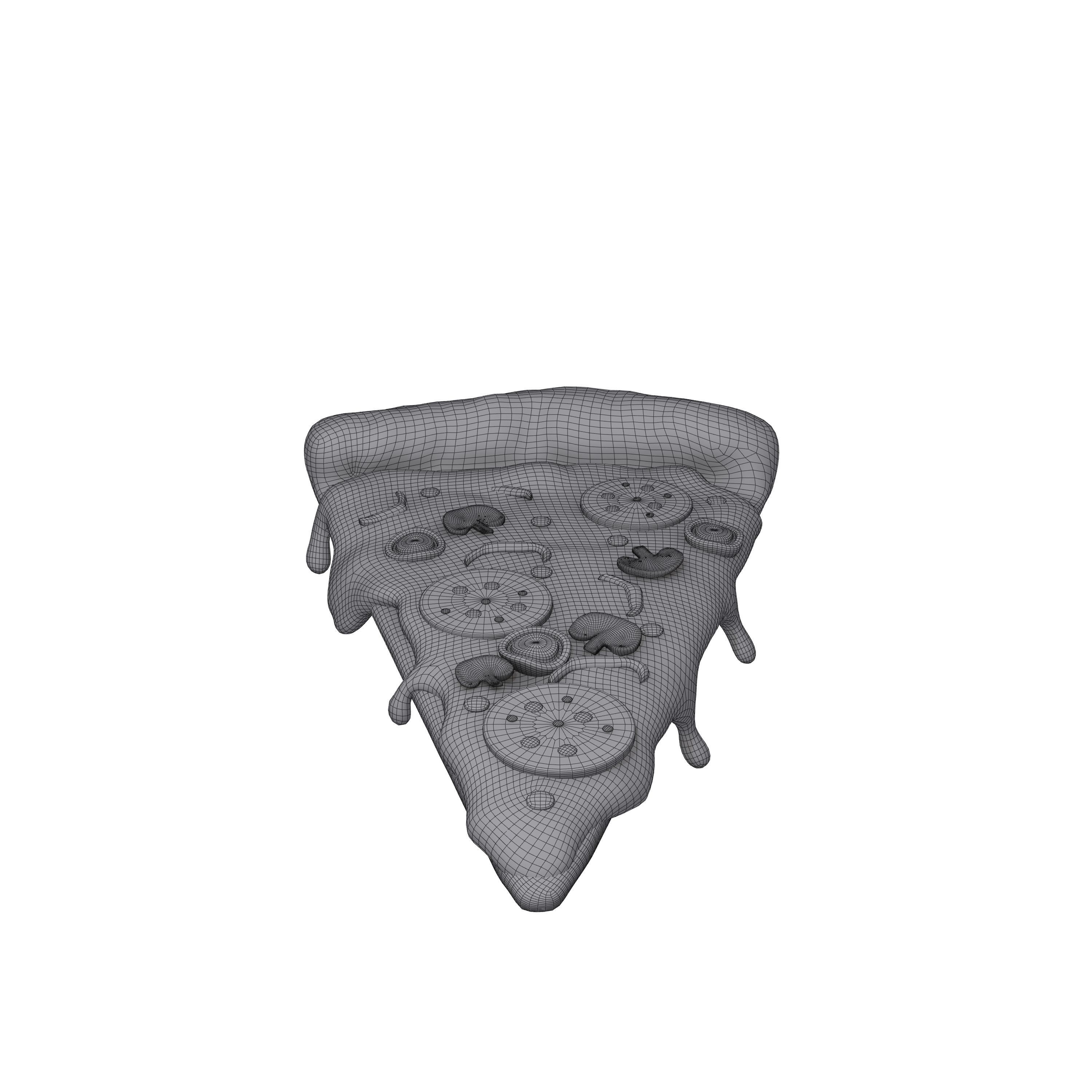 Pizza slice cartoon 3D model_5