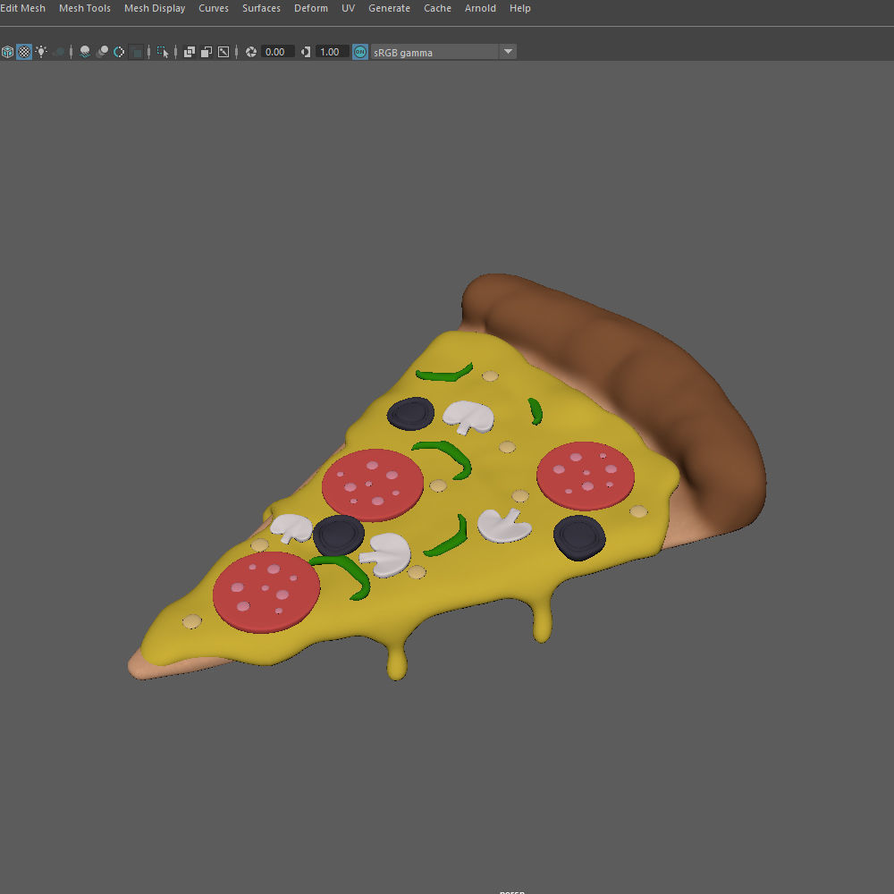 Pizza slice cartoon 3D model_14