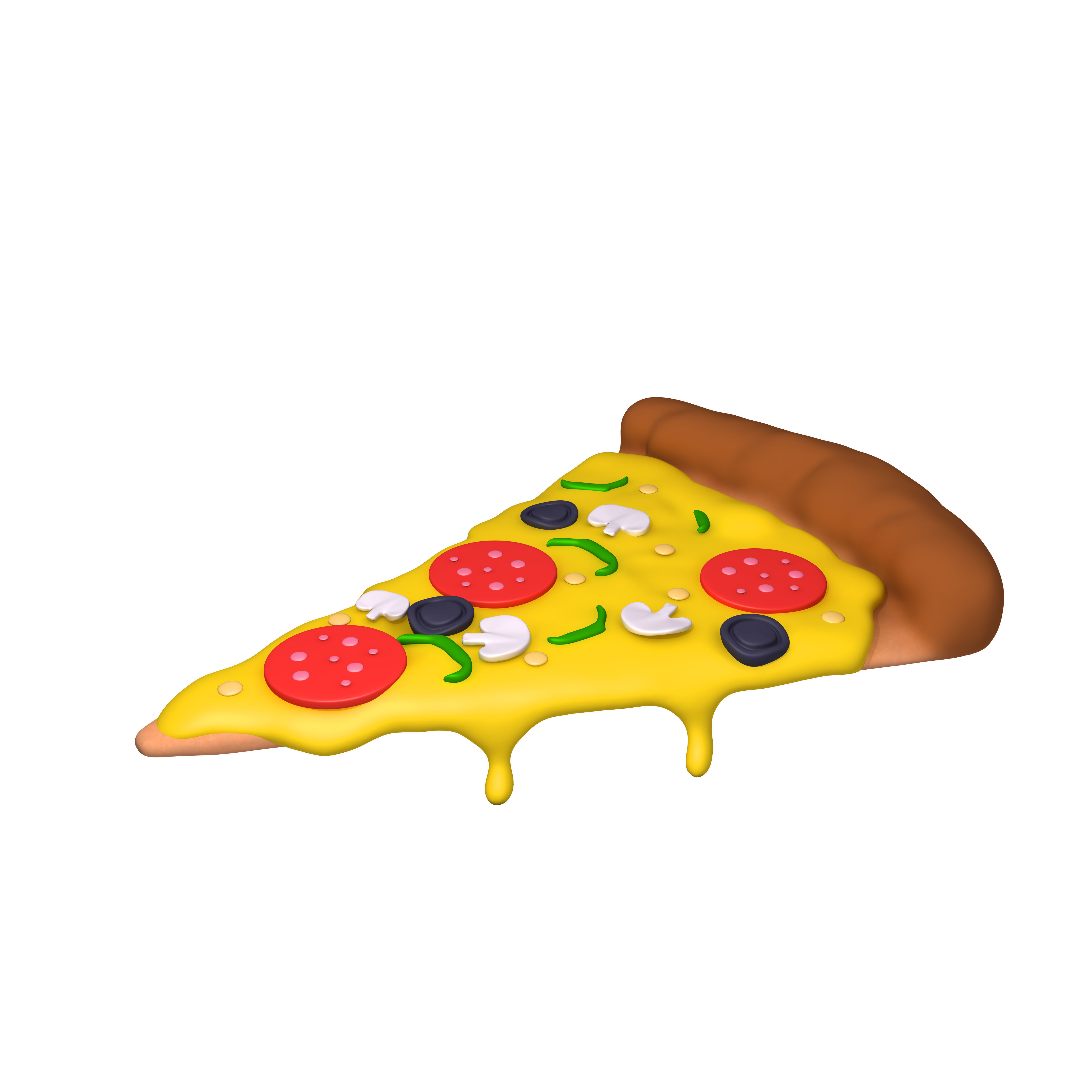 Pizza slice cartoon 3D model_1