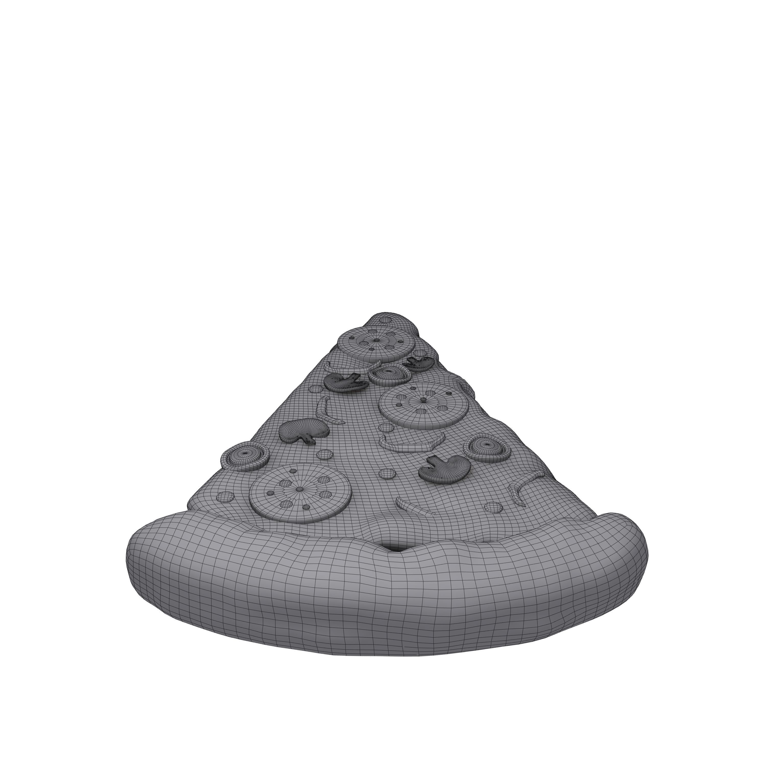 Pizza slice cartoon 3D model_7
