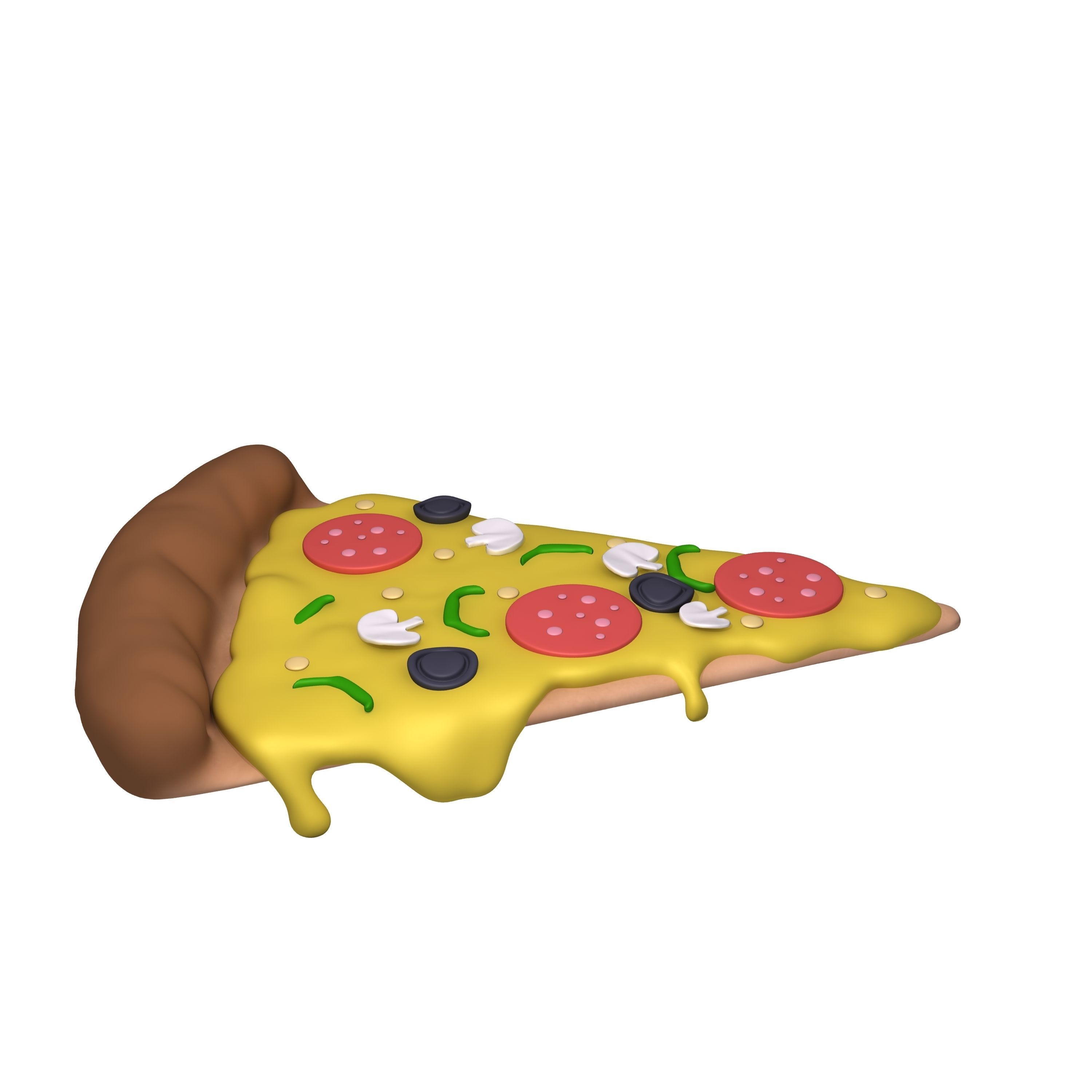 Pizza slice cartoon 3D model_3