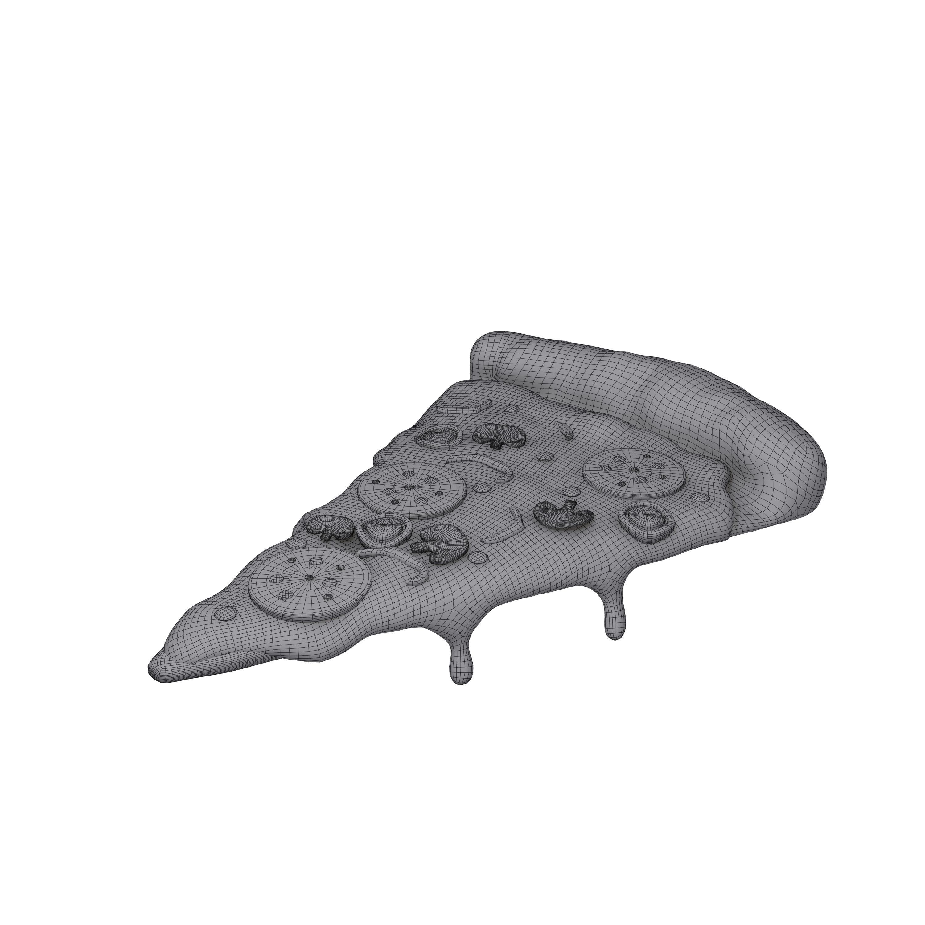Pizza slice cartoon 3D model_8