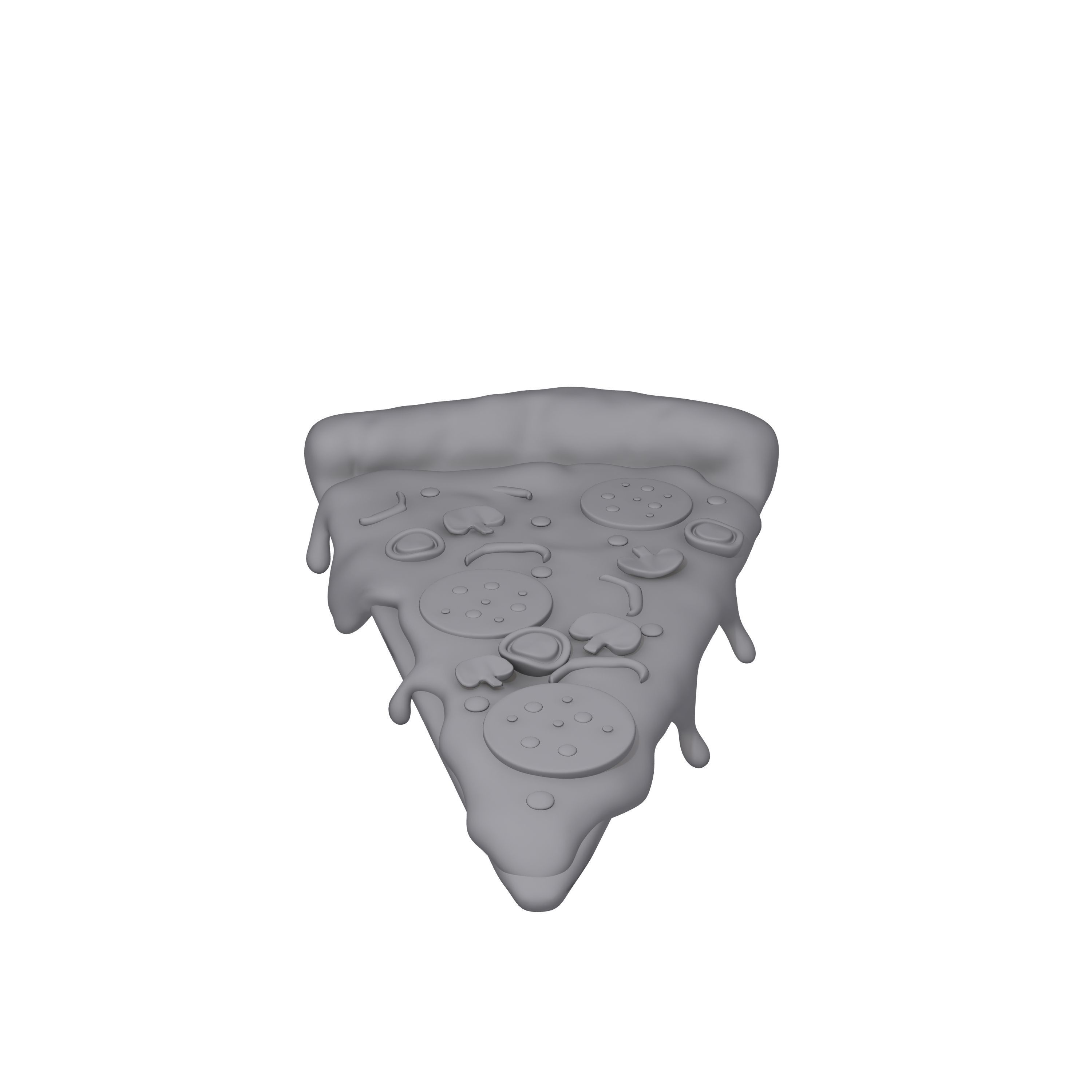 Pizza slice cartoon 3D model_9
