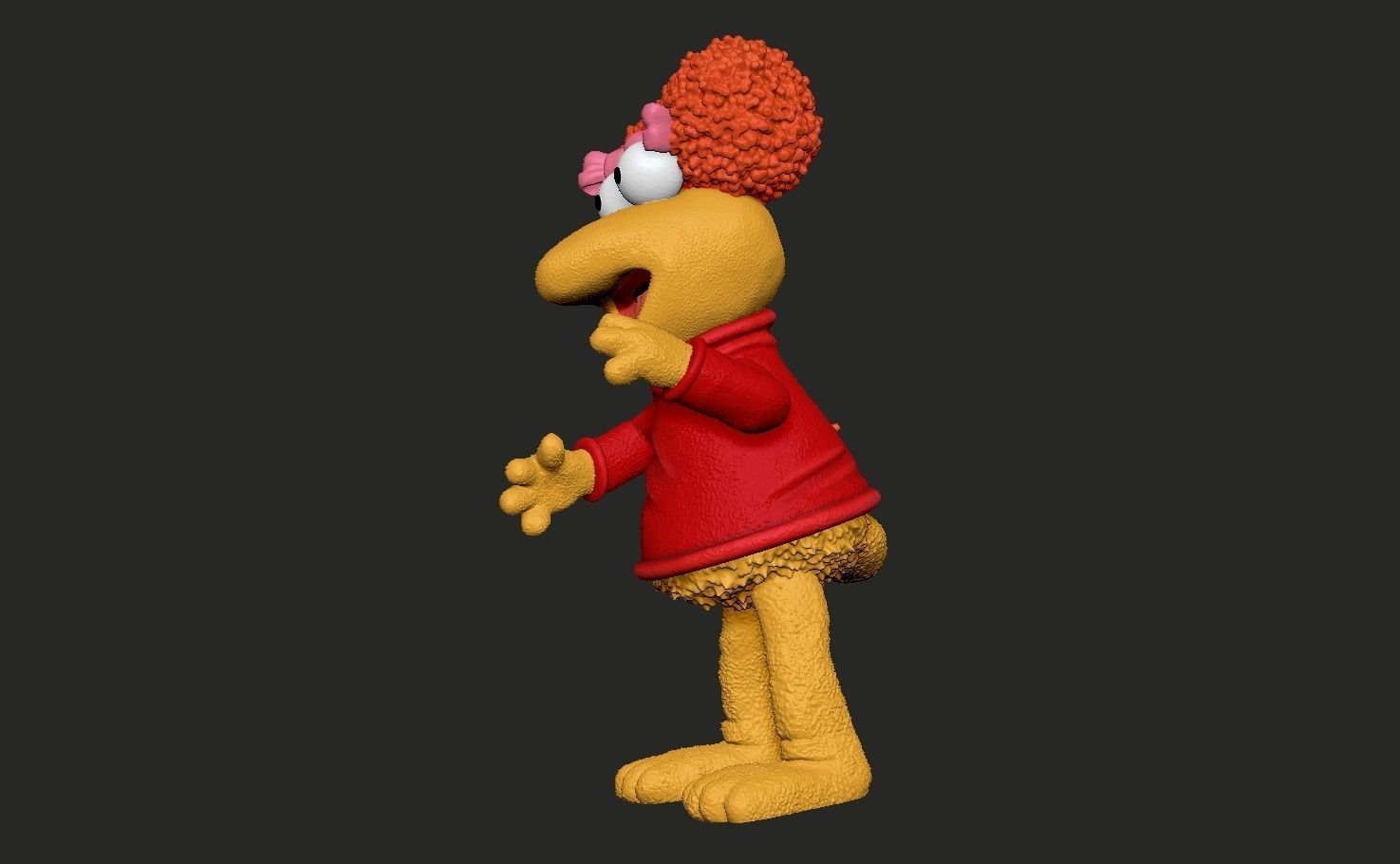 Fraggle Rock Red colored 3D print model_3