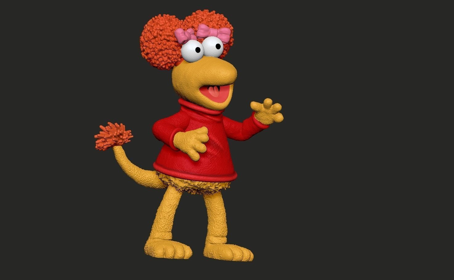 Fraggle Rock Red colored 3D print model_8