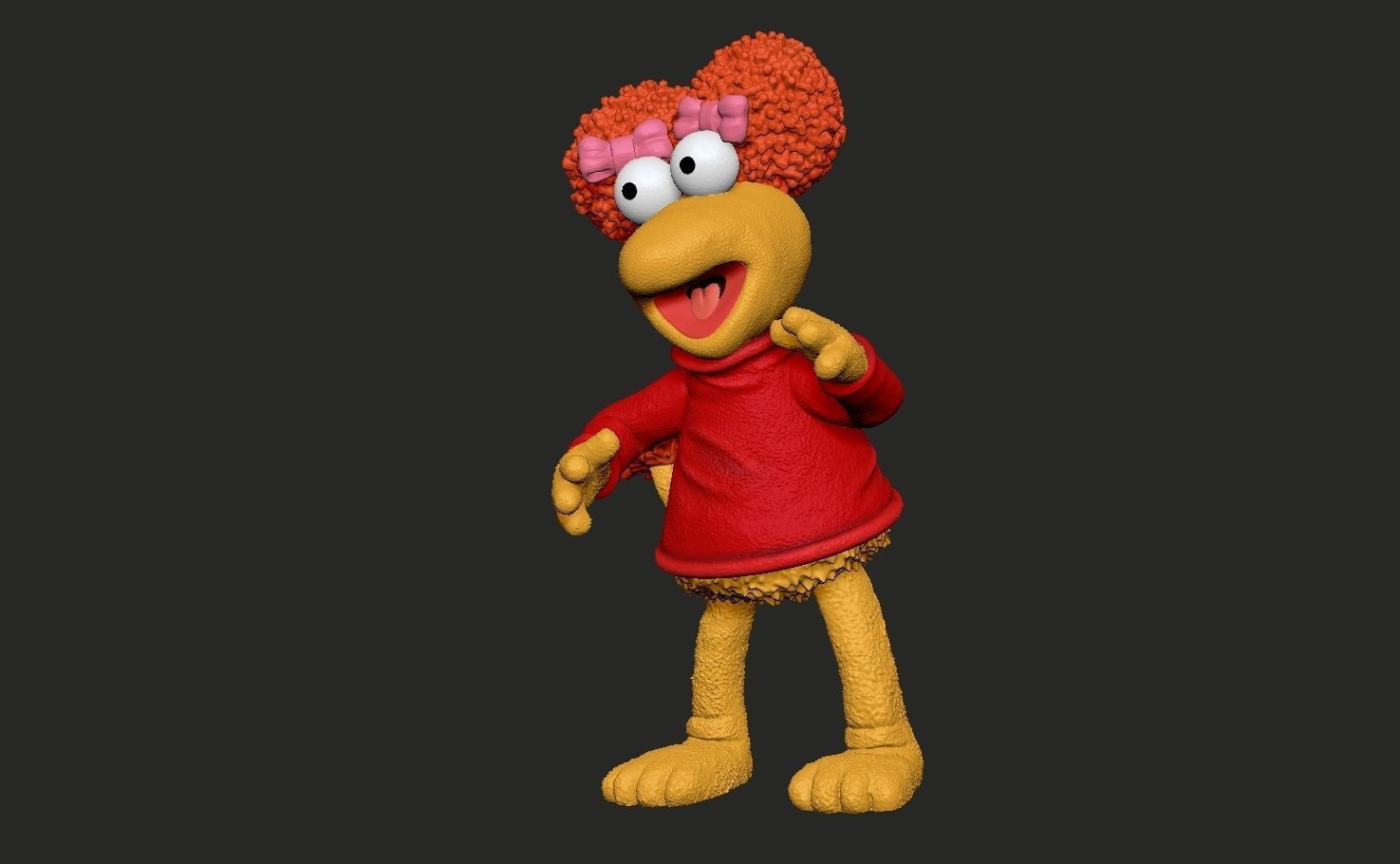 Fraggle Rock Red colored 3D print model_2