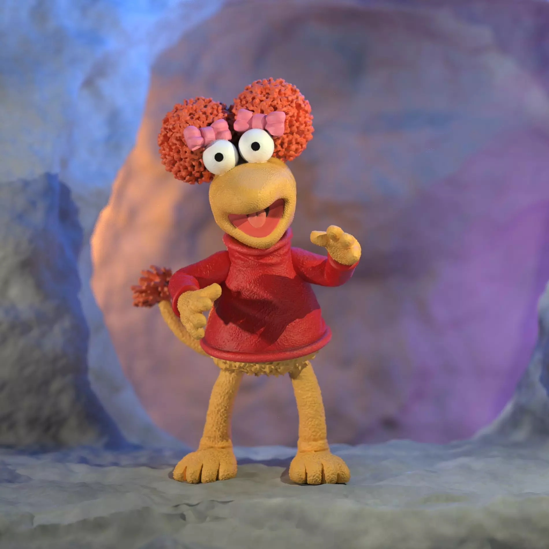 Fraggle Rock Red colored 3D print model_0