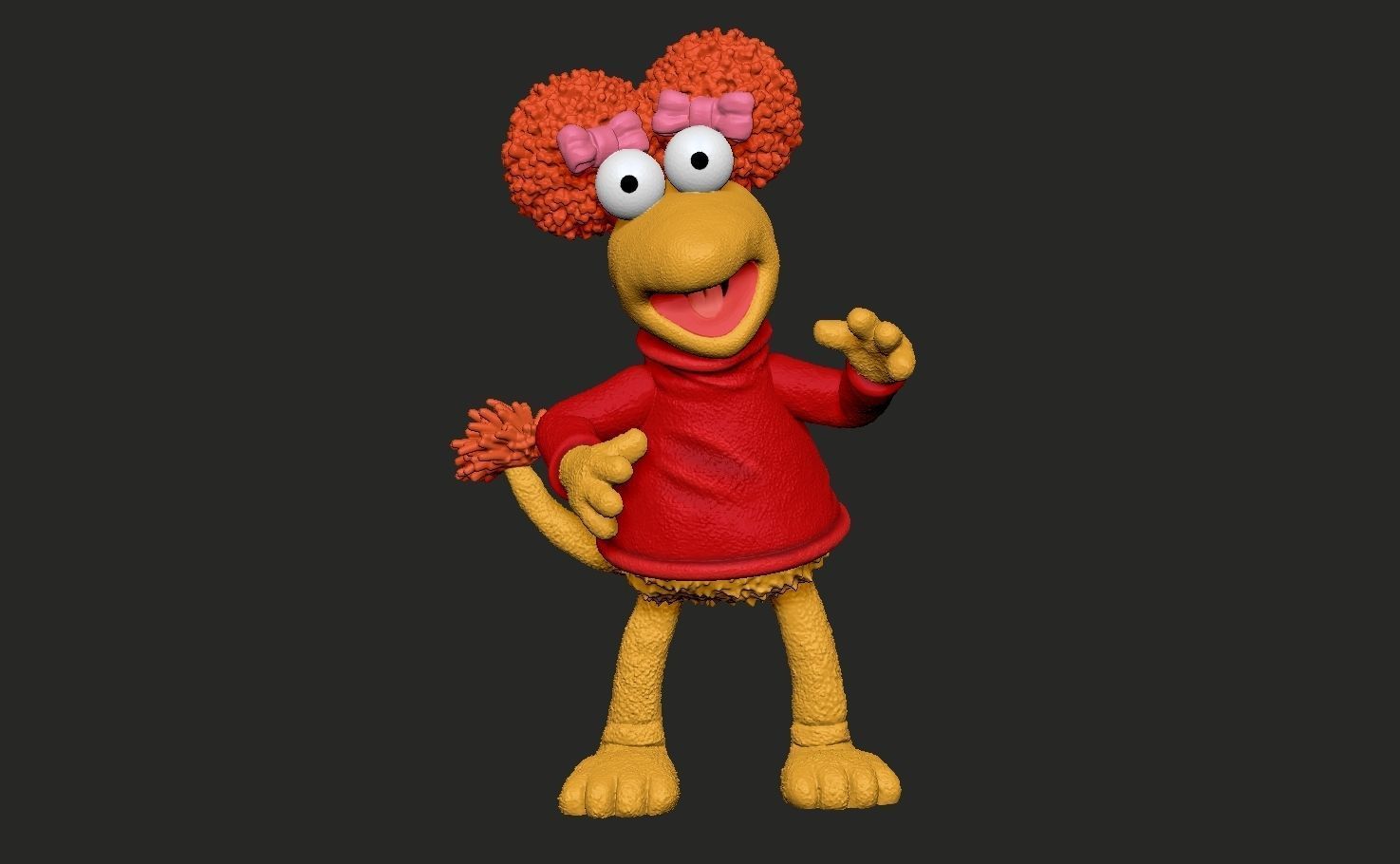 Fraggle Rock Red colored 3D print model_1