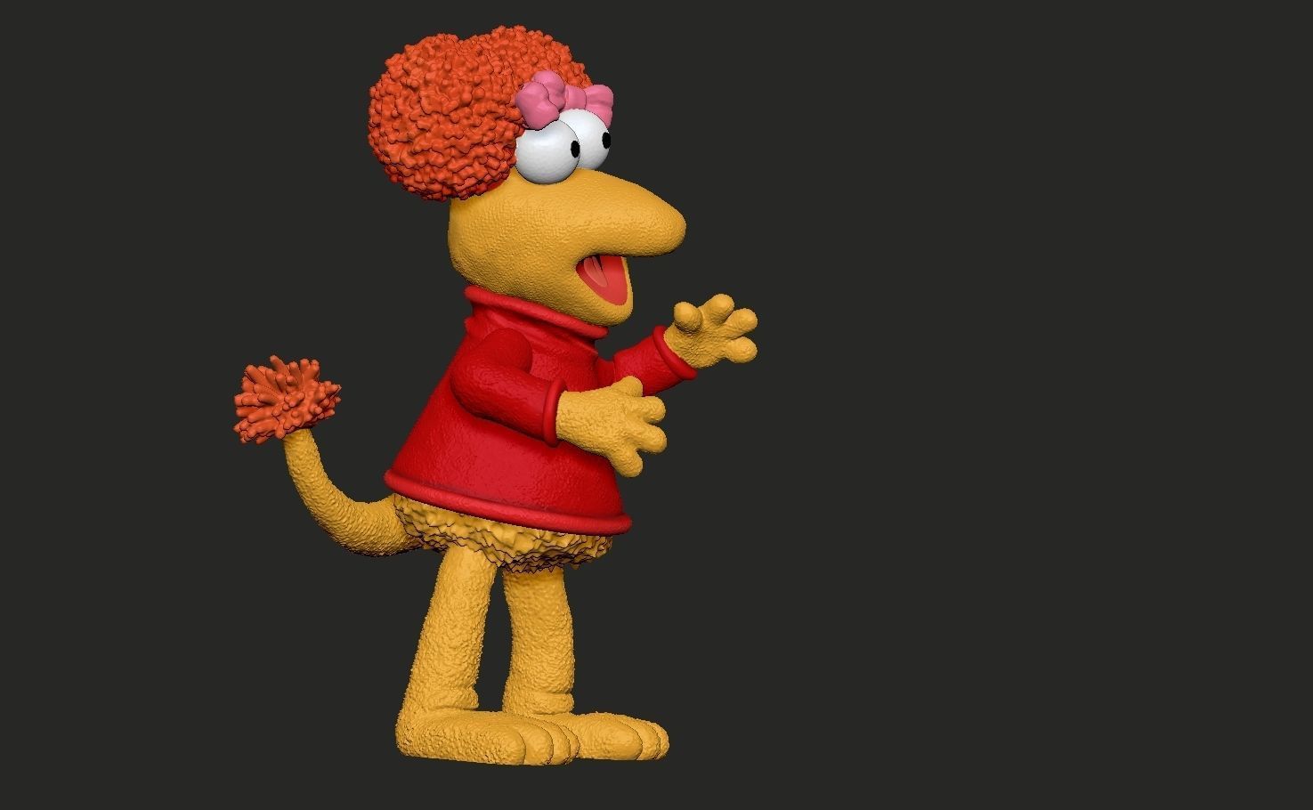 Fraggle Rock Red colored 3D print model_7
