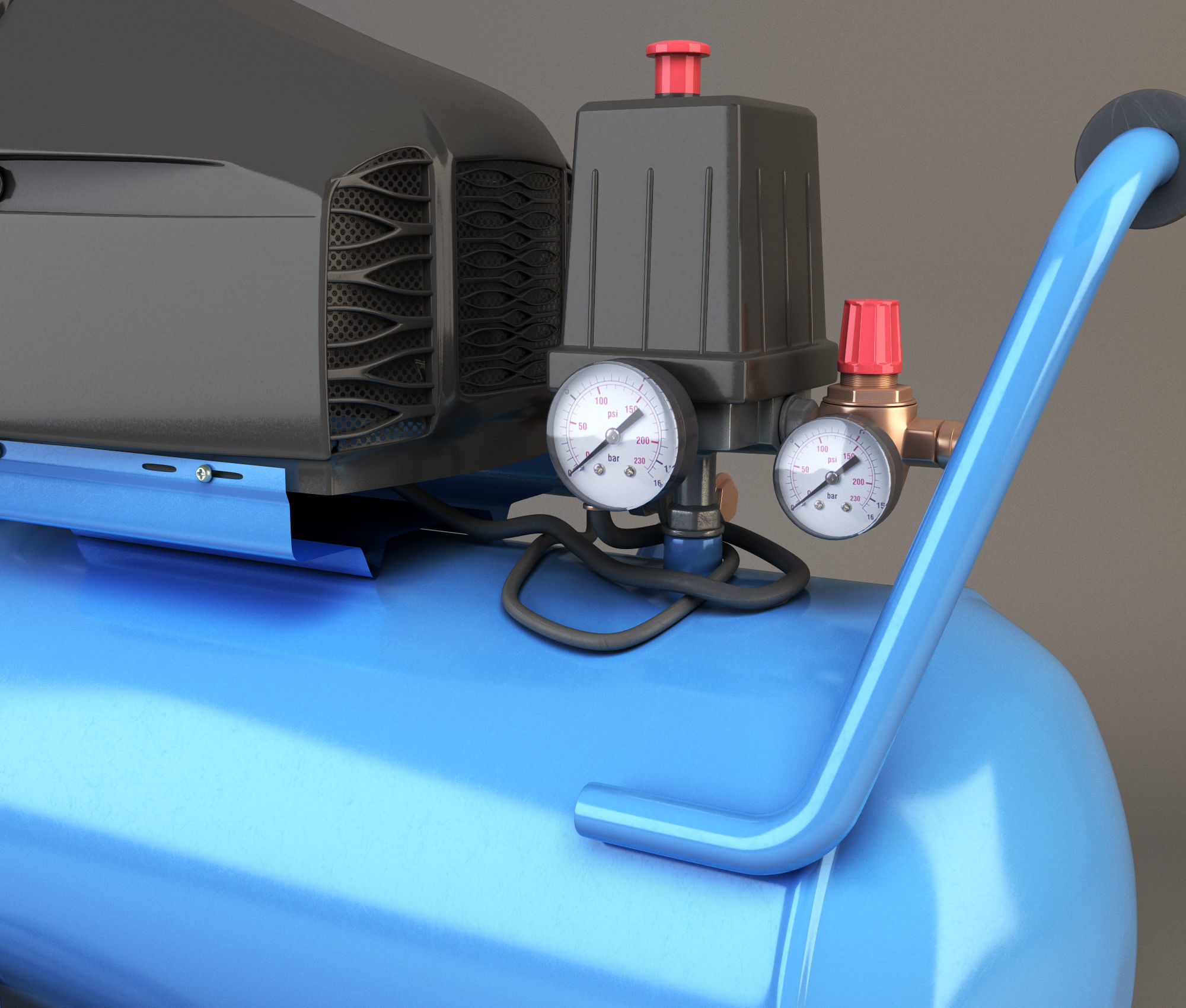 air compressor Low-poly 3D model_5