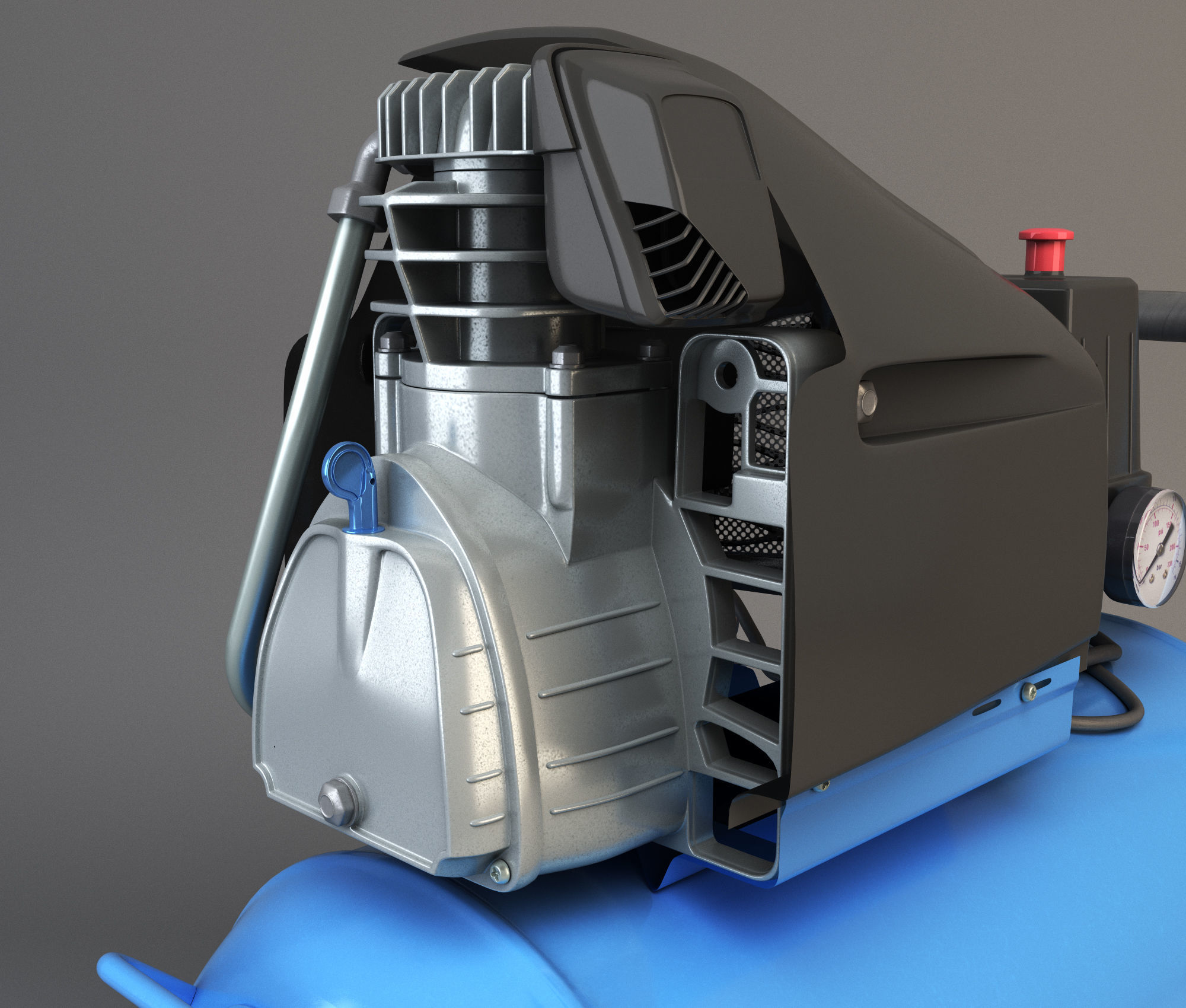 air compressor Low-poly 3D model_2