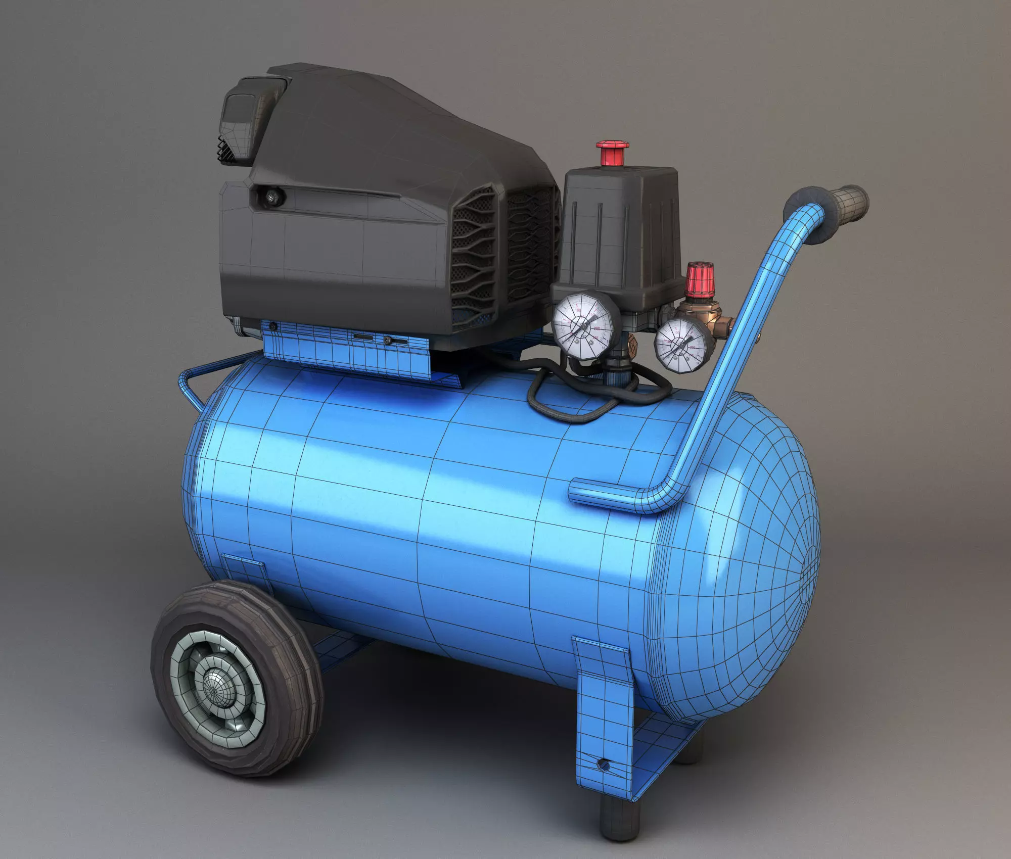 air compressor Low-poly 3D model_0