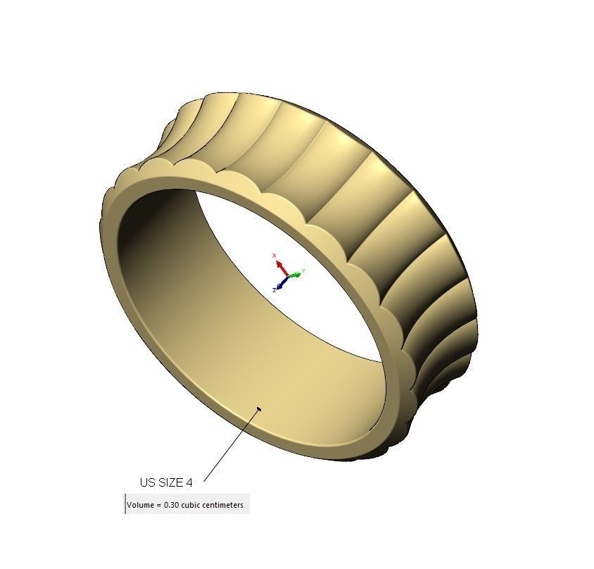 Concave undulated band US size 4to13 3D print model_9