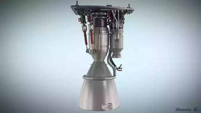 spaceX rocket engine 3D model