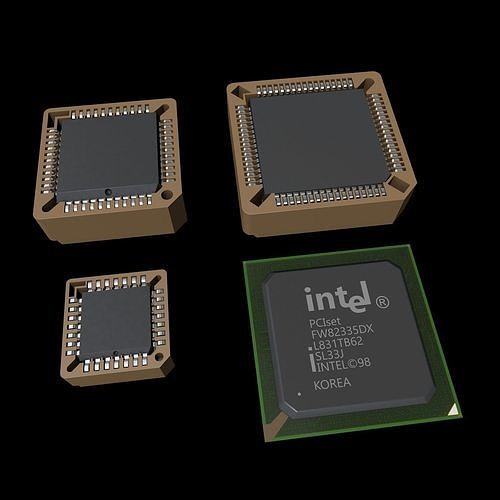 3d Circuit board micro chip 2 3D model