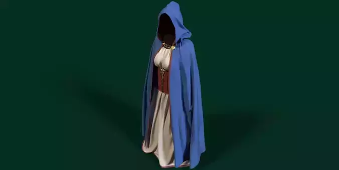 Medieval Corset Dress with Cloak