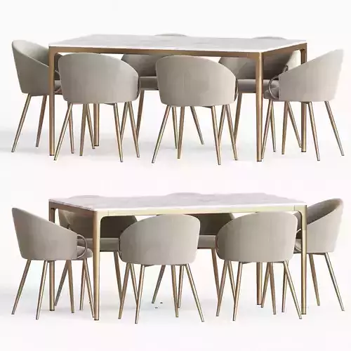 Dining Set colorful chair with wooden legs