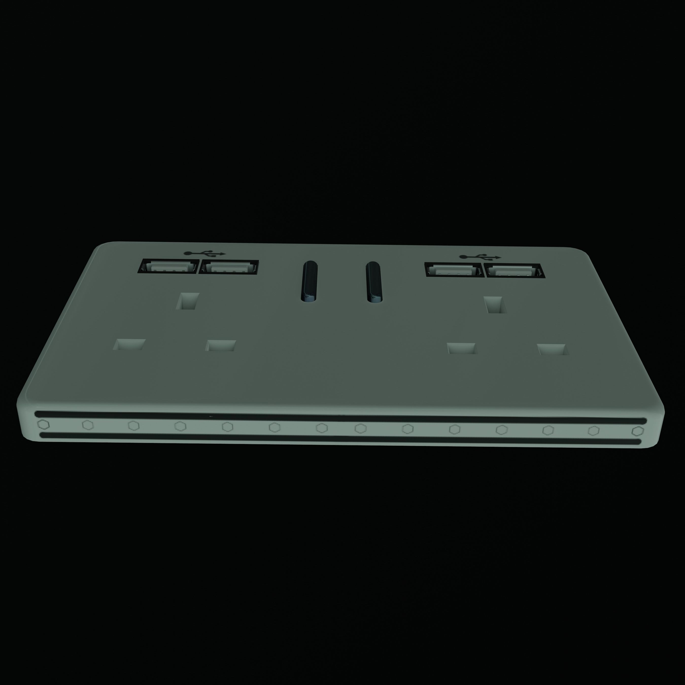 Socket power Low-poly 3D model_2