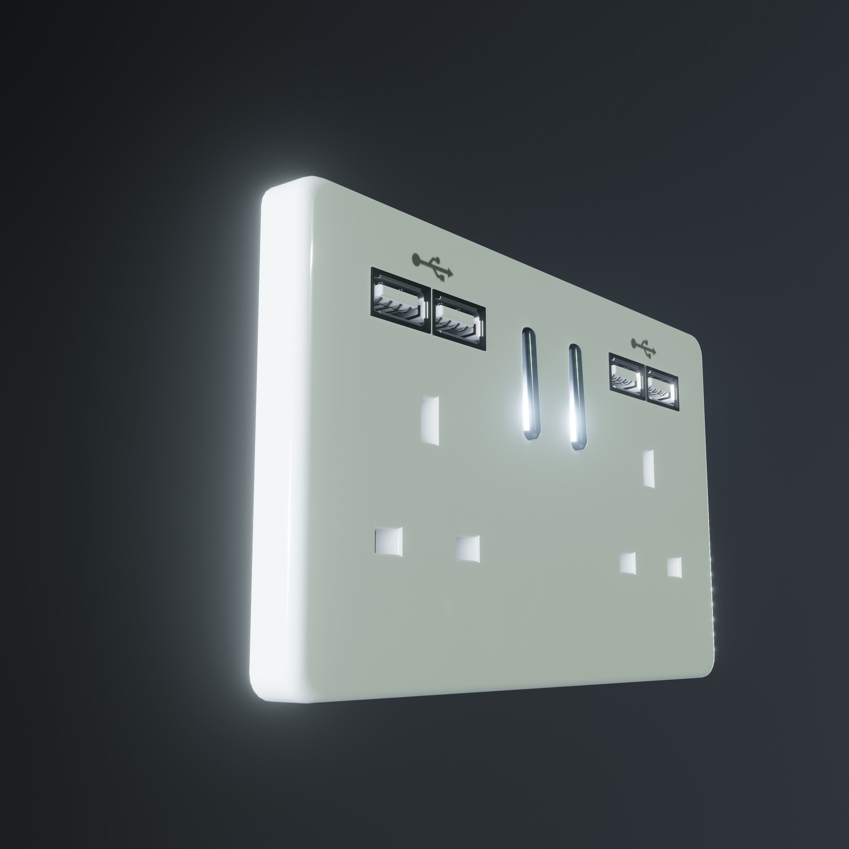 Socket power Low-poly 3D model_9