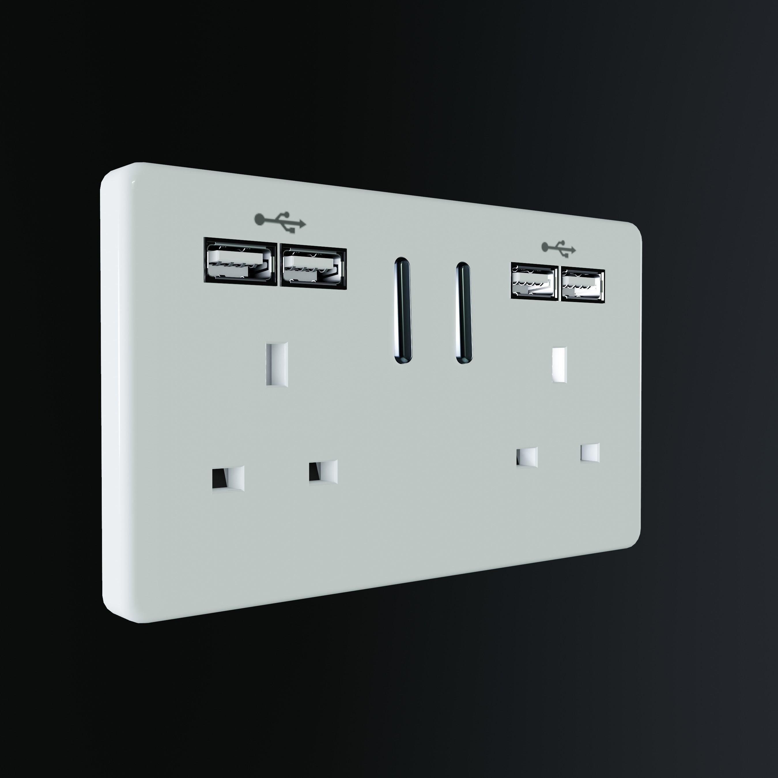 Socket power Low-poly 3D model_1