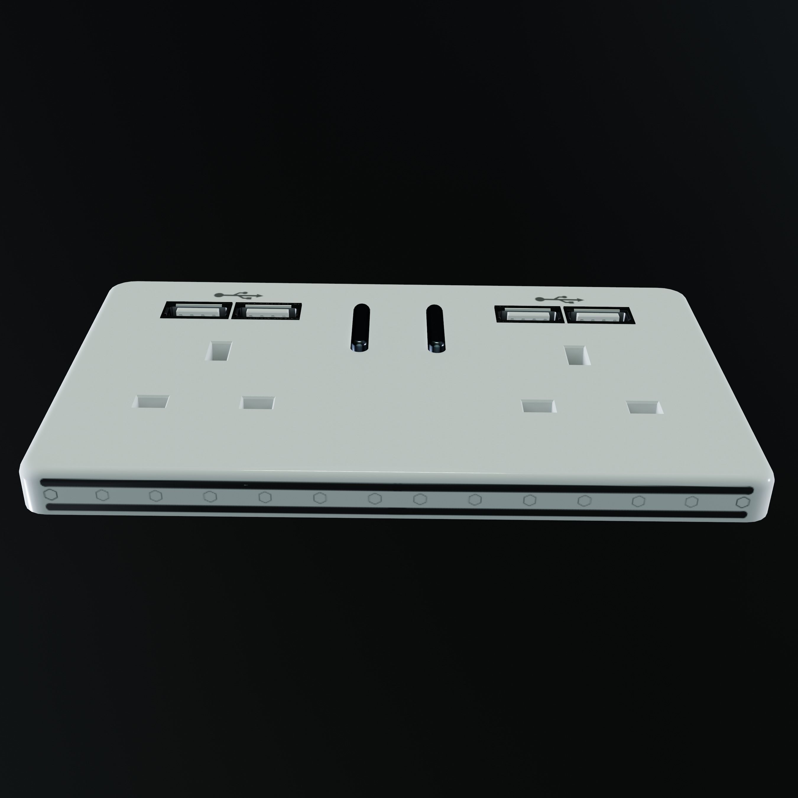 Socket power Low-poly 3D model_3