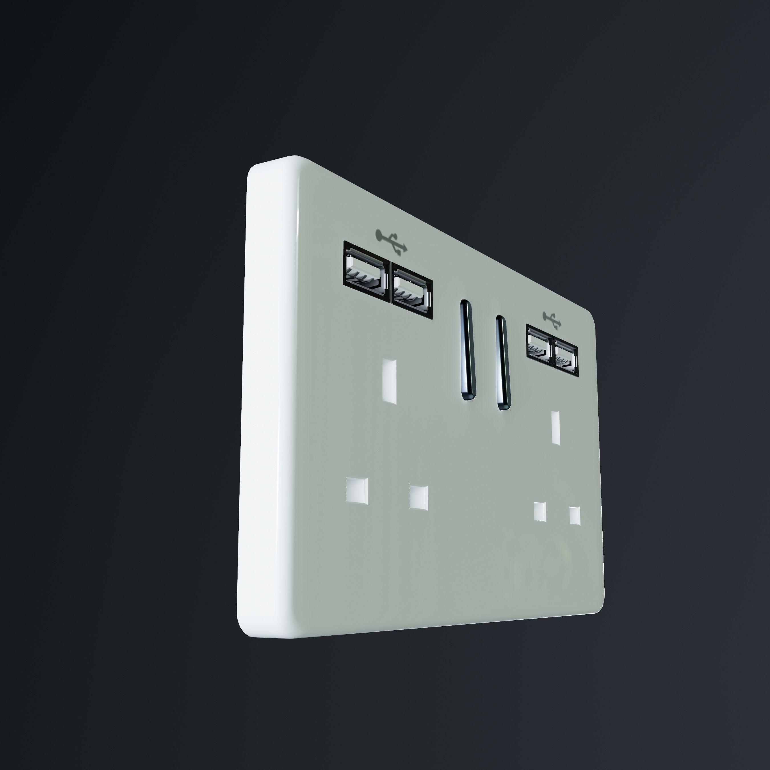 Socket power Low-poly 3D model_8