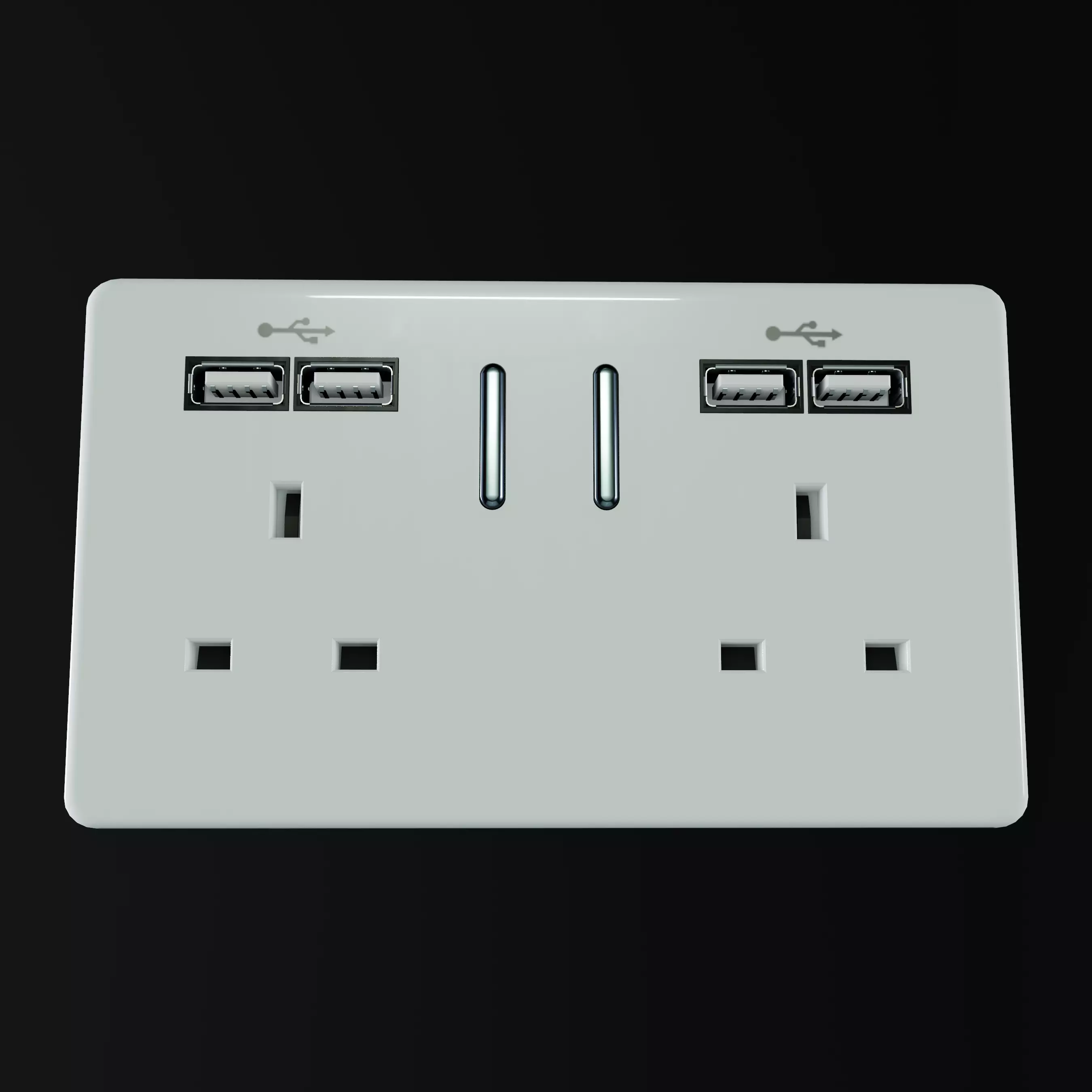 Socket power Low-poly 3D model_0