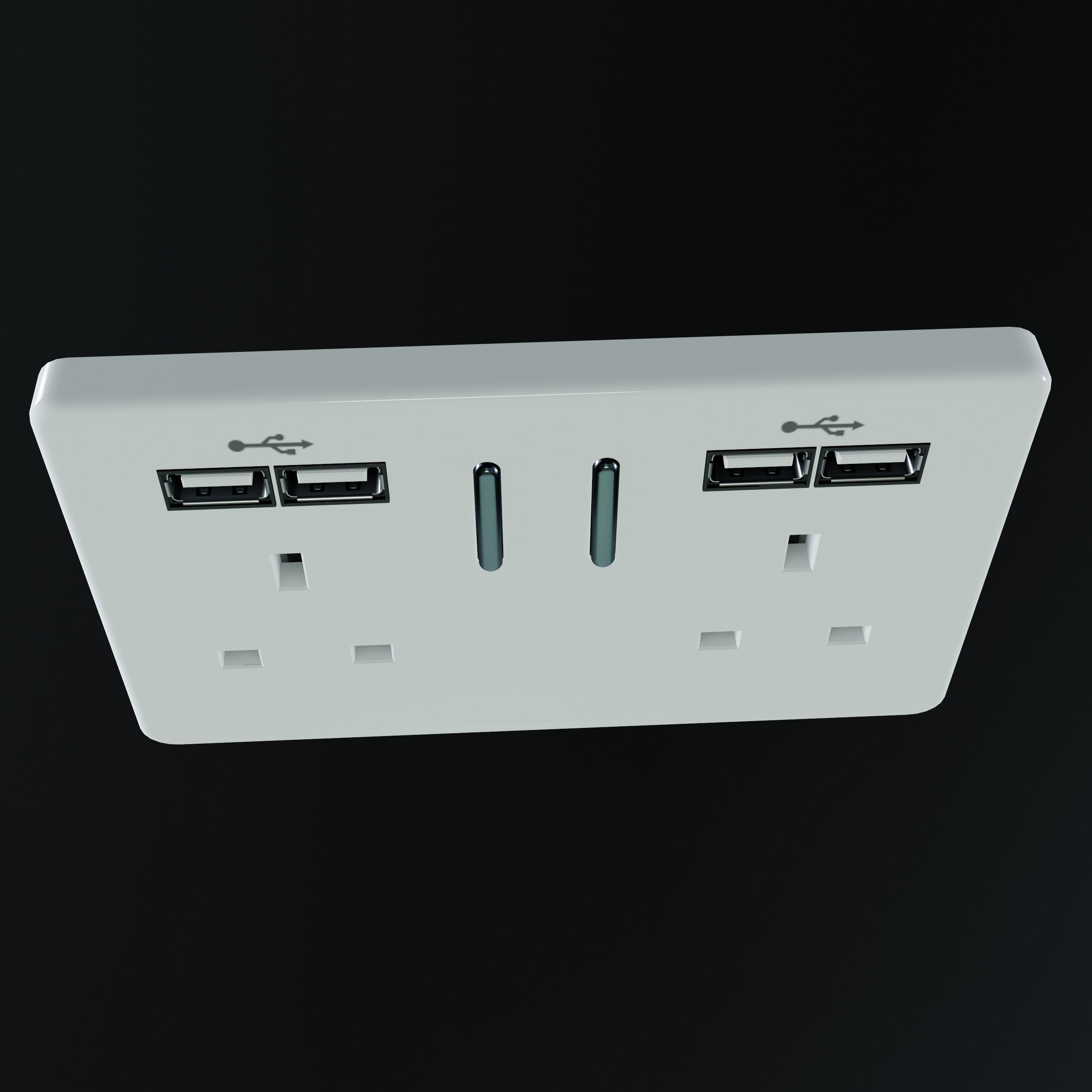 Socket power Low-poly 3D model_5