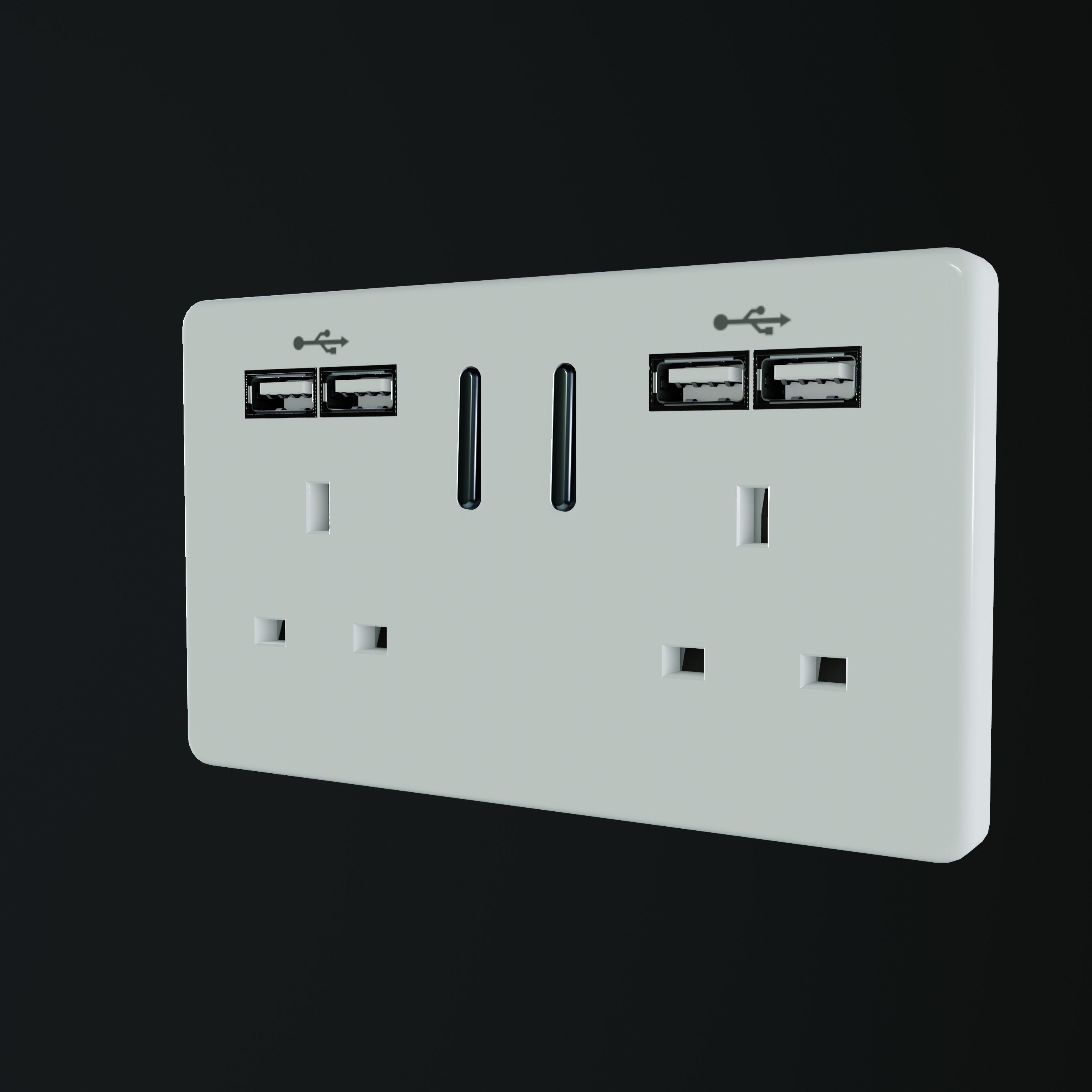 Socket power Low-poly 3D model_4