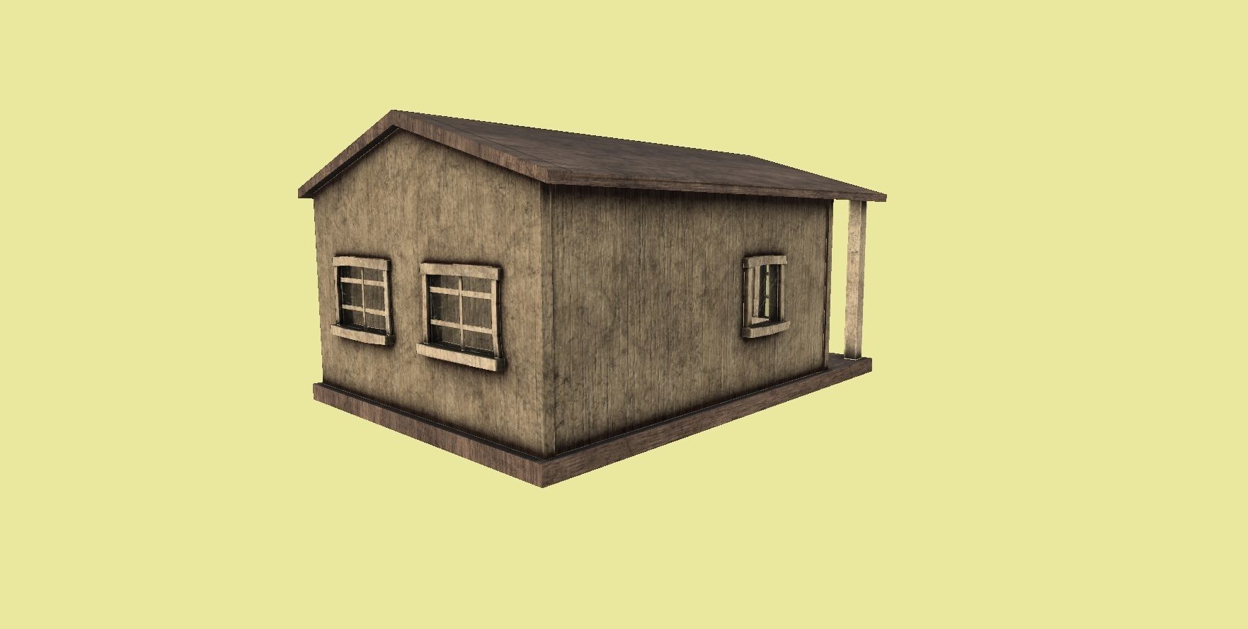 Western House 01 - Wild West Building - Backdrop Full Perm Low-poly 3D model_3