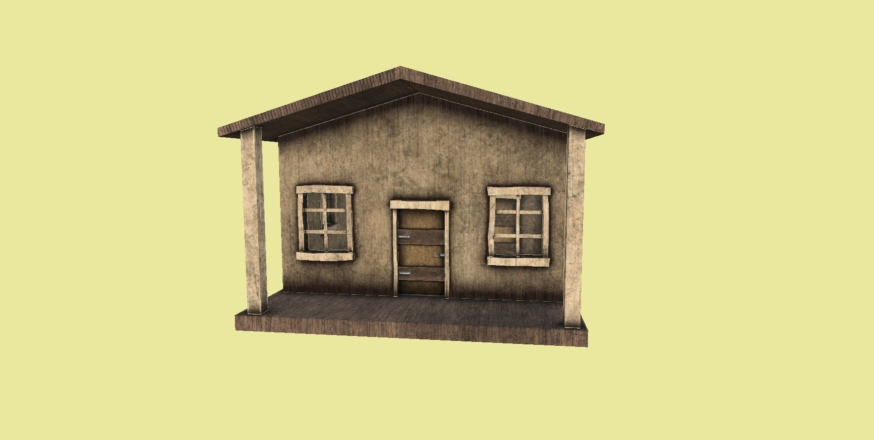 Western House 01 - Wild West Building - Backdrop Full Perm Low-poly 3D model_5