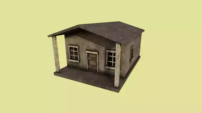 Western House 01 - Wild West Building - Backdrop Full Perm Low-poly 3D model